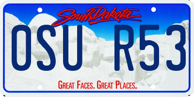 SD license plate 0SUR53