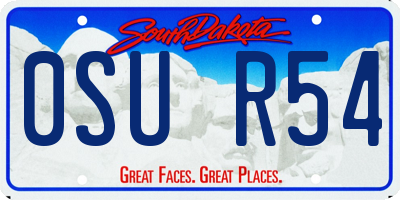 SD license plate 0SUR54