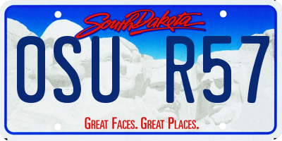 SD license plate 0SUR57