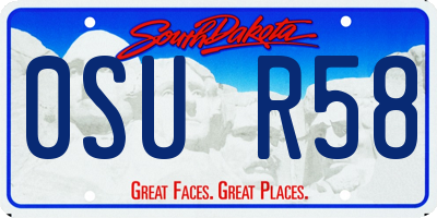 SD license plate 0SUR58
