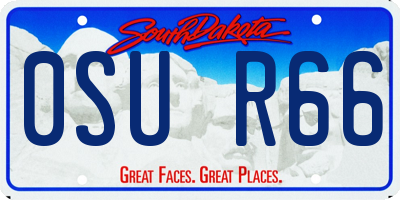 SD license plate 0SUR66