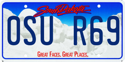 SD license plate 0SUR69