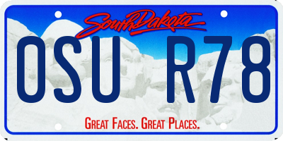 SD license plate 0SUR78