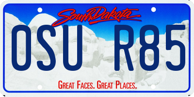 SD license plate 0SUR85