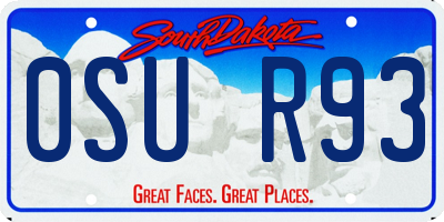 SD license plate 0SUR93