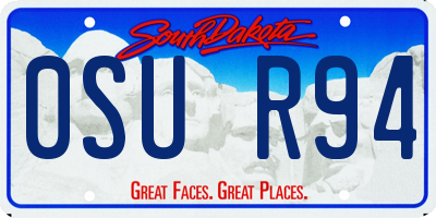 SD license plate 0SUR94