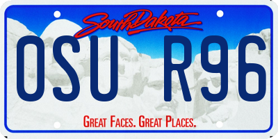SD license plate 0SUR96