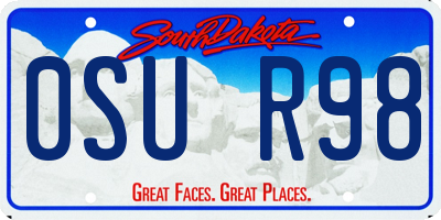 SD license plate 0SUR98