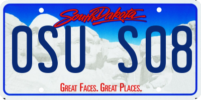 SD license plate 0SUS08