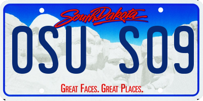 SD license plate 0SUS09