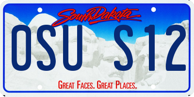 SD license plate 0SUS12