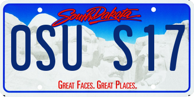 SD license plate 0SUS17