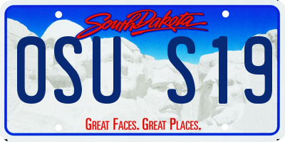 SD license plate 0SUS19