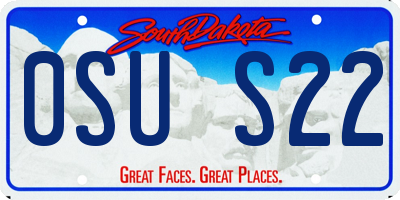 SD license plate 0SUS22