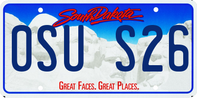 SD license plate 0SUS26