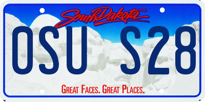 SD license plate 0SUS28
