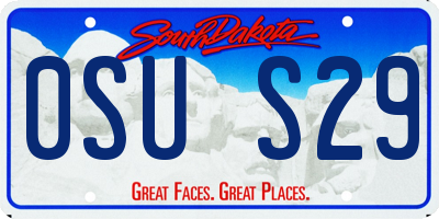 SD license plate 0SUS29