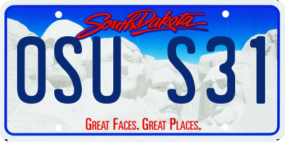 SD license plate 0SUS31