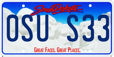 SD license plate 0SUS33