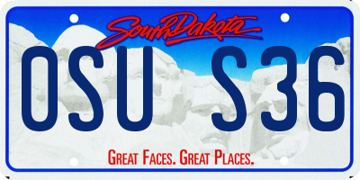 SD license plate 0SUS36
