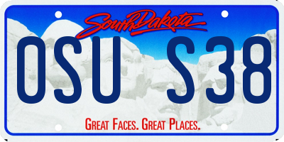 SD license plate 0SUS38