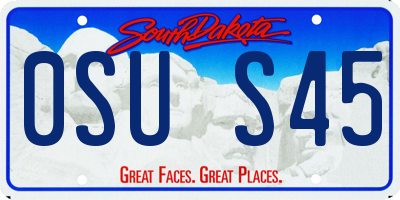 SD license plate 0SUS45