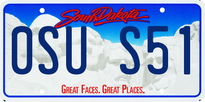 SD license plate 0SUS51