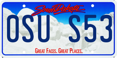 SD license plate 0SUS53