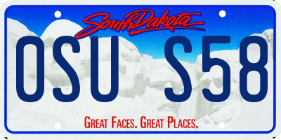 SD license plate 0SUS58