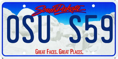 SD license plate 0SUS59