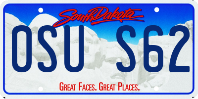 SD license plate 0SUS62