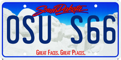 SD license plate 0SUS66
