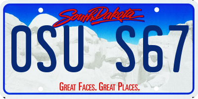 SD license plate 0SUS67