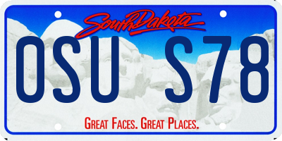 SD license plate 0SUS78