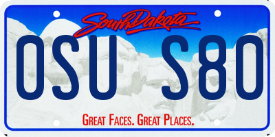 SD license plate 0SUS80