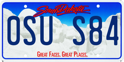 SD license plate 0SUS84