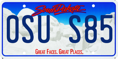SD license plate 0SUS85