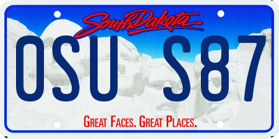 SD license plate 0SUS87