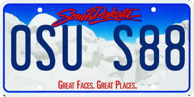 SD license plate 0SUS88