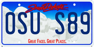 SD license plate 0SUS89
