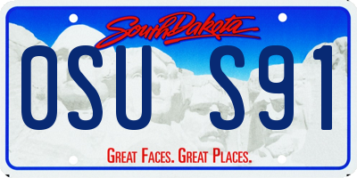 SD license plate 0SUS91