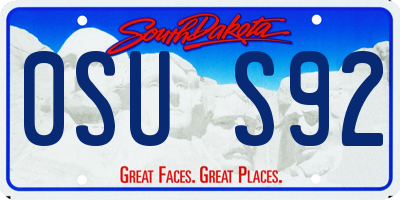SD license plate 0SUS92