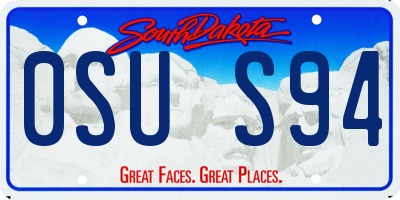 SD license plate 0SUS94