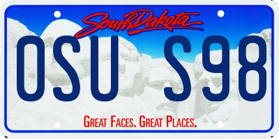SD license plate 0SUS98