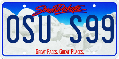 SD license plate 0SUS99