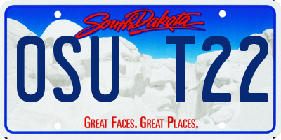 SD license plate 0SUT22