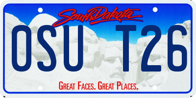 SD license plate 0SUT26