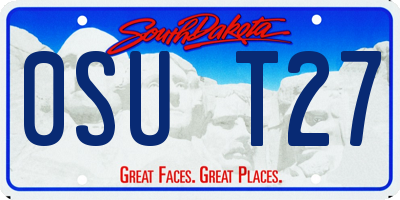 SD license plate 0SUT27