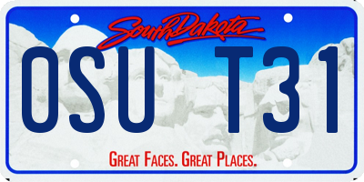 SD license plate 0SUT31
