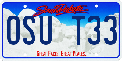 SD license plate 0SUT33